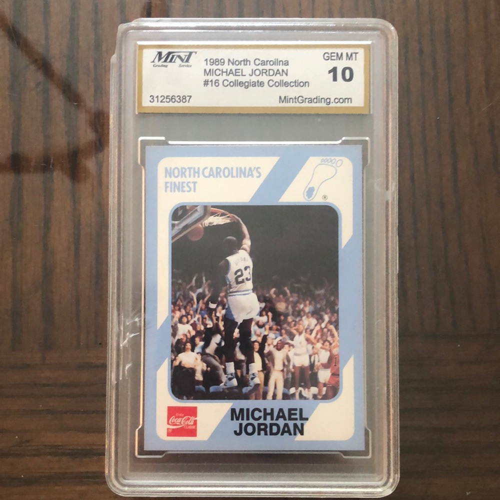 1989 North Carolina Michael Jordan Gem 10 Basketball Card